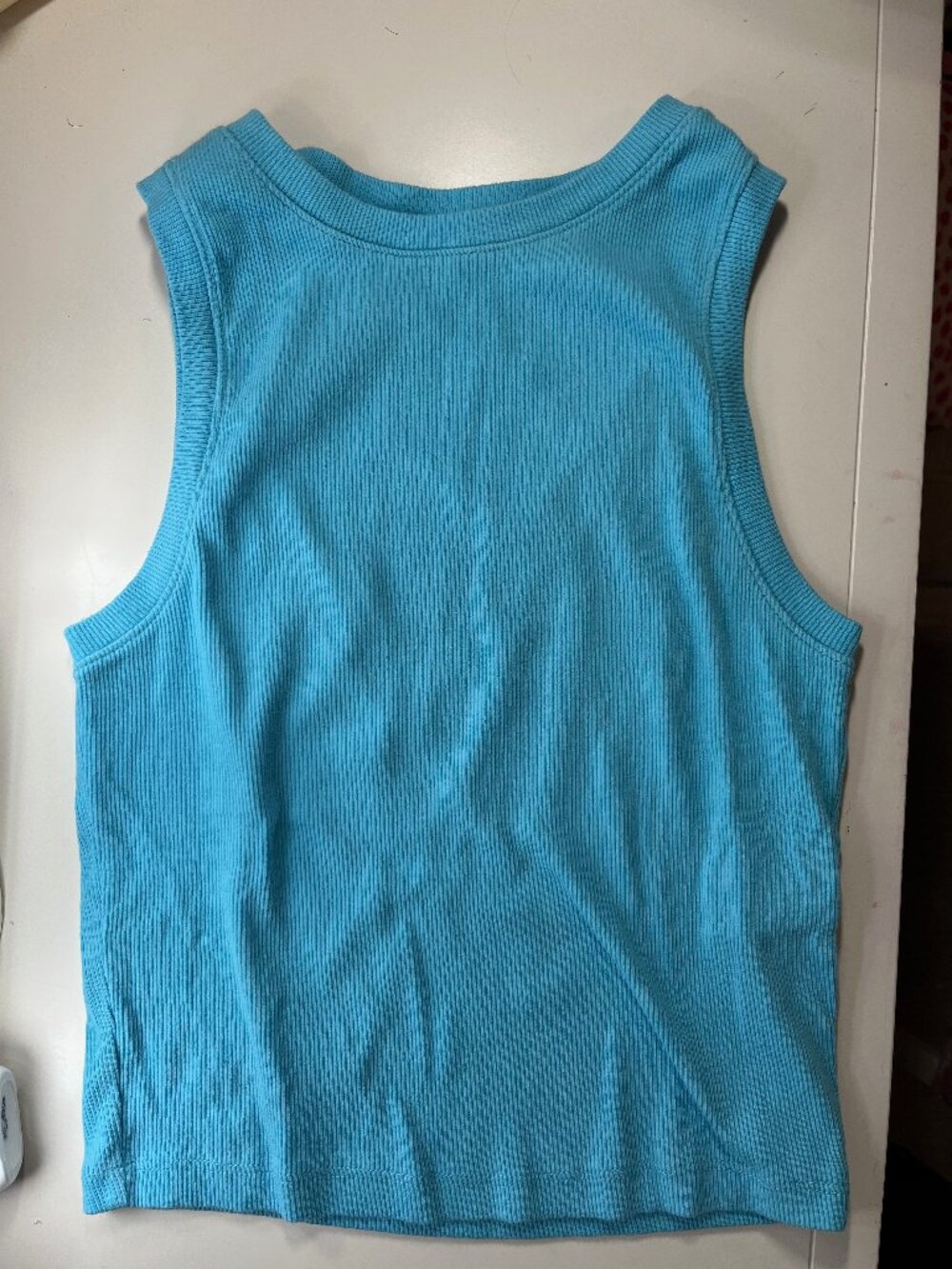 Hollister Ribbed High Neck Tank Top Light Blue
